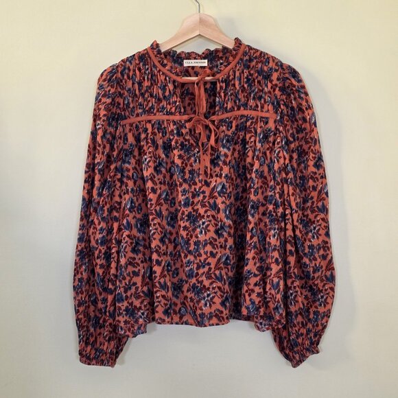 Ulla Johnson Tops - Ulla Johnson Jeanne Blouse Womens 8 Floral Cotton LS Multicolor Puff Sleeve Boho